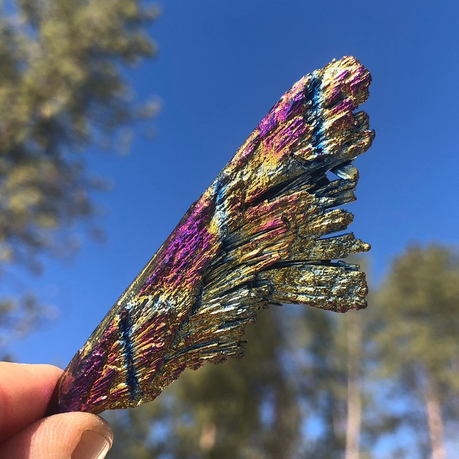 Rainbow Peacock Kyanite Fan